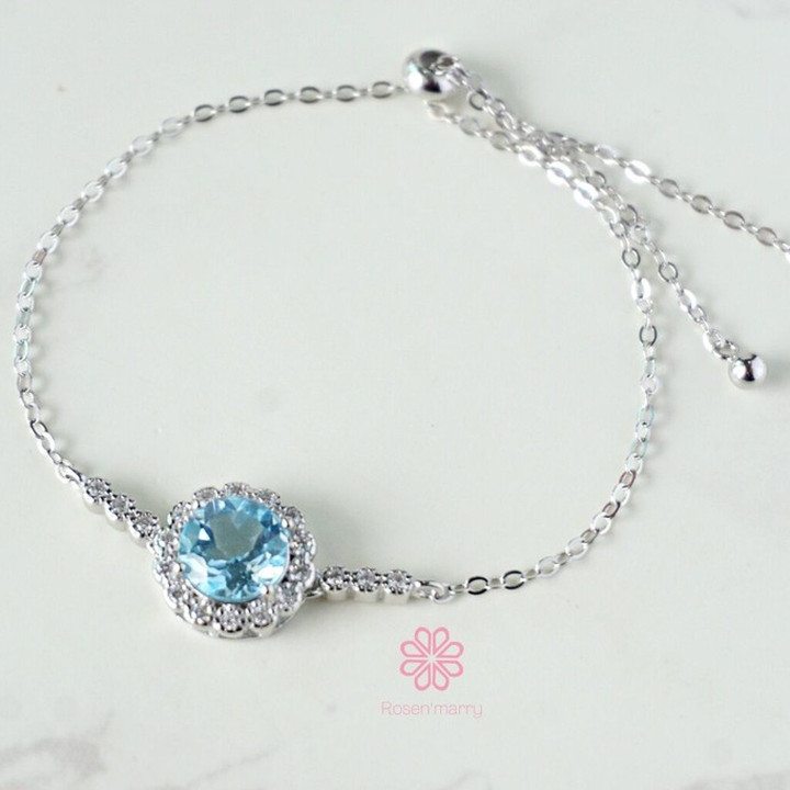 Armband aus Sterlingsilber mit Topas – verstellbar und elegant