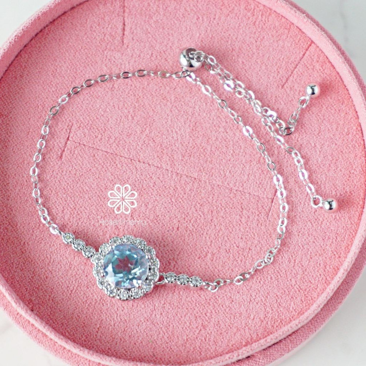 Armband aus Sterlingsilber mit Topas – verstellbar und elegant