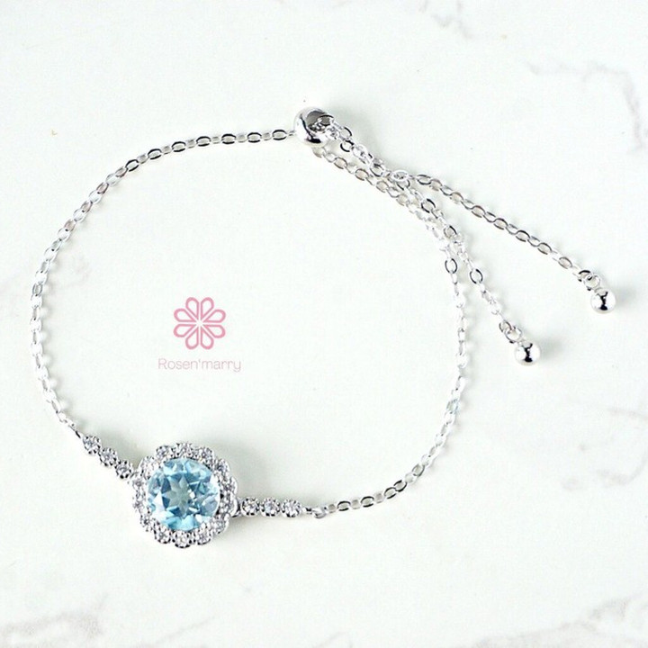 Armband aus Sterlingsilber mit Topas – verstellbar und elegant