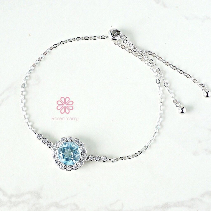 Armband aus Sterlingsilber mit Topas – verstellbar und elegant