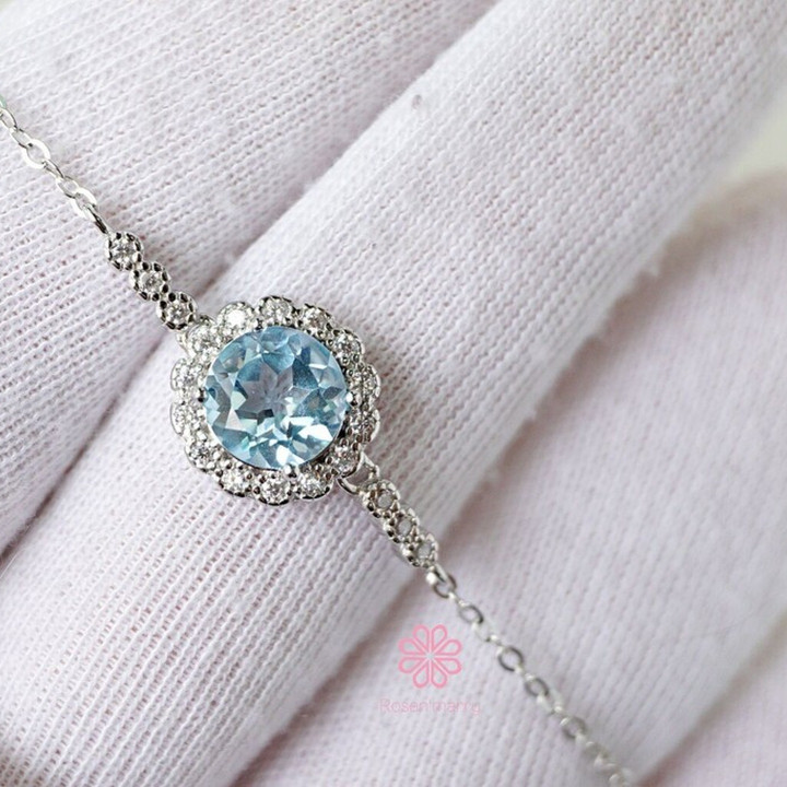 Armband aus Sterlingsilber mit Topas – verstellbar und elegant