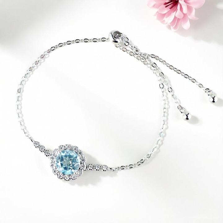 Armband aus Sterlingsilber mit Topas – verstellbar und elegant