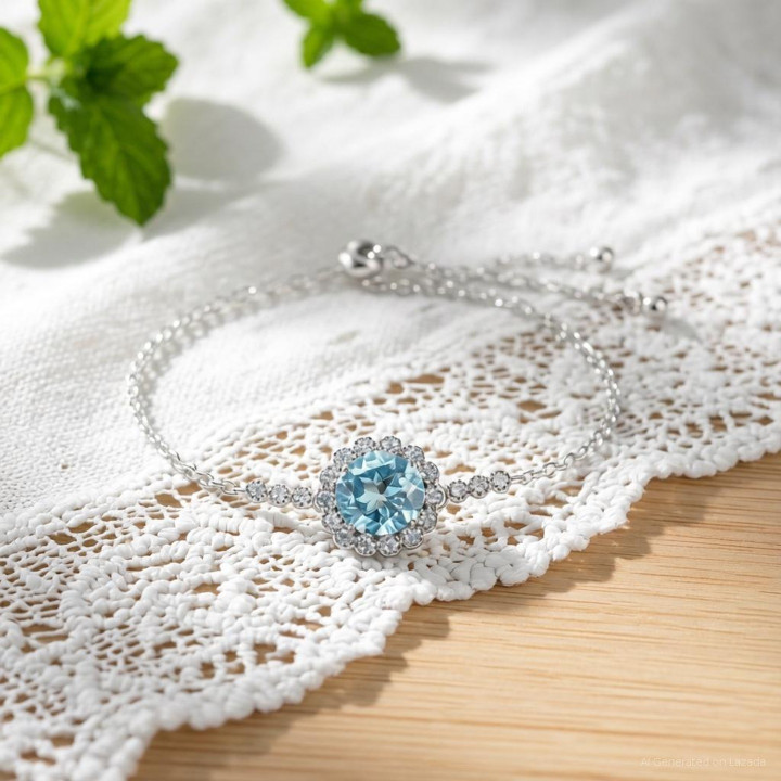 Armband aus Sterlingsilber mit Topas – verstellbar und elegant