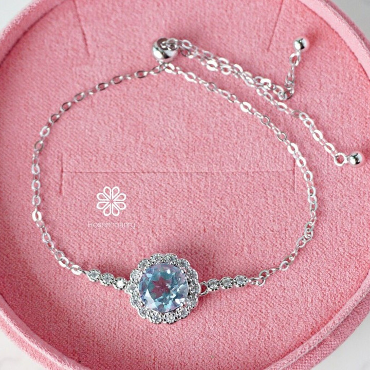 Armband aus Sterlingsilber mit Topas – verstellbar und elegant