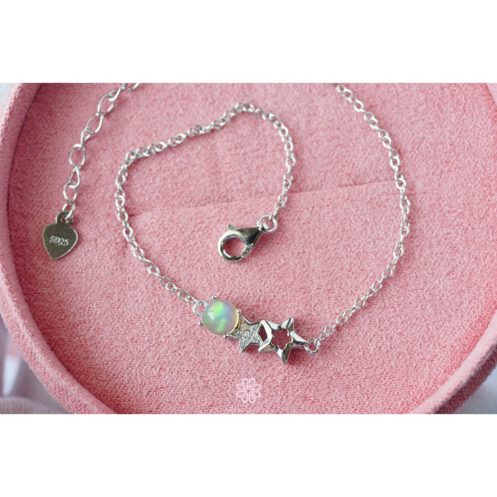 Armband aus rohem Opal in 925er Sterlingsilber | Rosen'marry