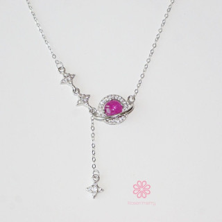 Genuine Ruby Necklace | Sterling Silver | Good Fortune Gift