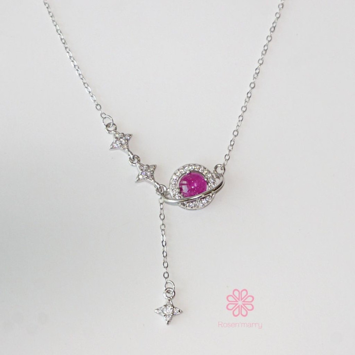 Genuine Ruby Necklace | Sterling Silver | Good Fortune Gift