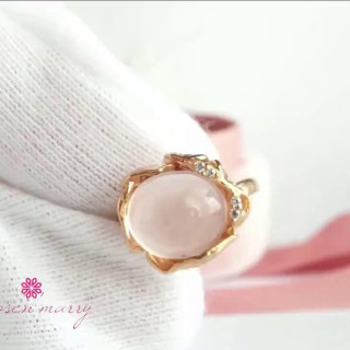 Rose Quartz Ring | Raw Gemstone, Sterling Silver | Elegant Design