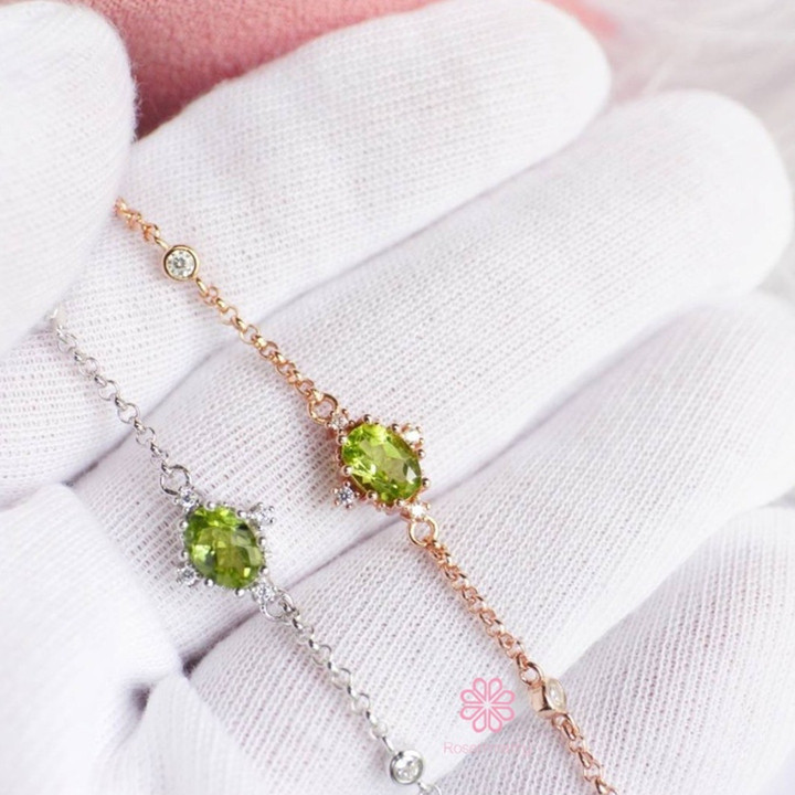 Peridot-Armband aus Sterlingsilber | Echter Edelsteinschmuck von Rosen'marry