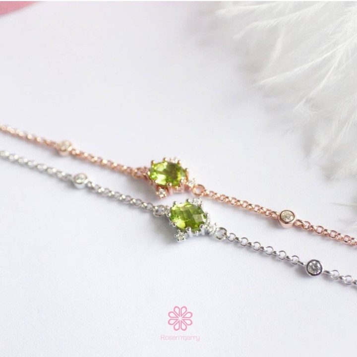 Peridot-Armband aus Sterlingsilber | Echter Edelsteinschmuck von Rosen'marry