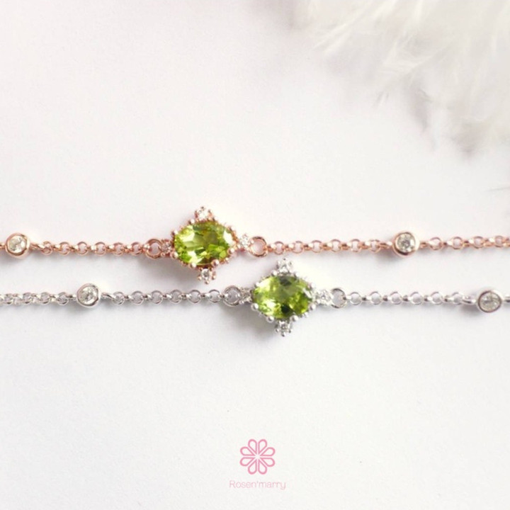 Peridot-Armband aus Sterlingsilber | Echter Edelsteinschmuck von Rosen'marry