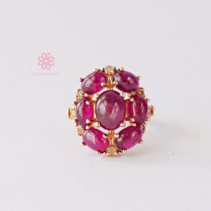 Star Ruby Ring | 8 Carat Genuine Ruby, Sterling Silver and Gold