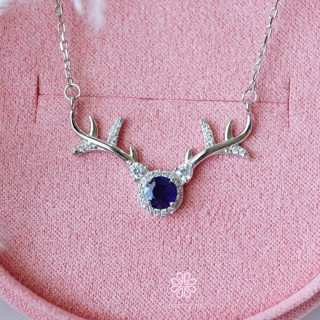 Raw Sapphire Necklace in Sterling Silver - RN081