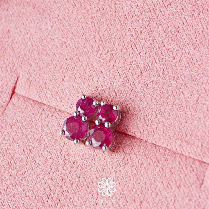 Genuine Ruby Hoop Earrings | 925 Sterling Silver | Good Fortune