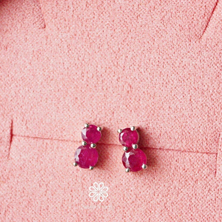 Genuine Ruby Hoop Earrings | 925 Sterling Silver | Good Fortune