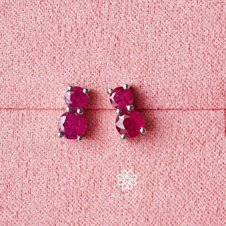 Genuine Ruby Hoop Earrings | 925 Sterling Silver | Good Fortune