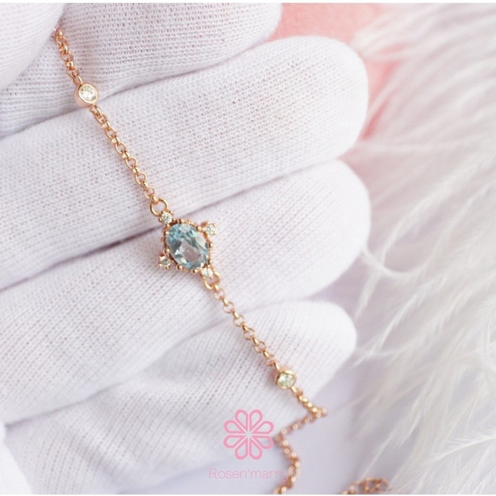 Topas-Armband aus Roségold | Echter Edelstein und Sterlingsilber