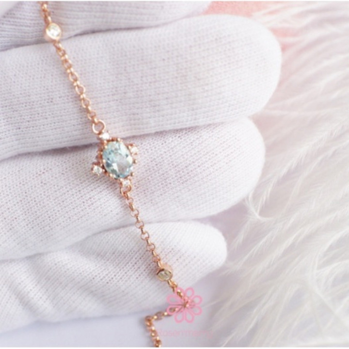 Topas-Armband aus Roségold | Echter Edelstein und Sterlingsilber