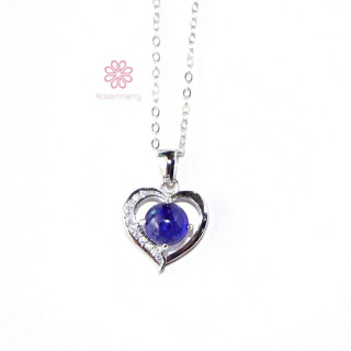 Genuine Sapphire Necklace | Sterling Silver Pendant | Gift Boxed