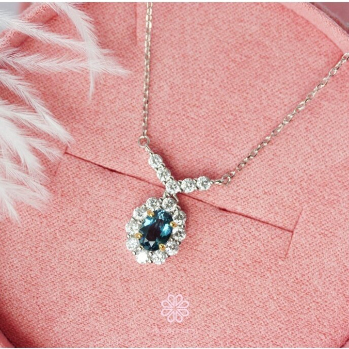 Londoner Topas-Halskette aus Sterlingsilber – Rosen'marry Edelsteinschmuck