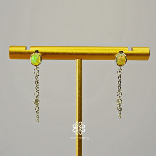 Genuine Opal Earrings in Sterling Silver | RE117 Shop