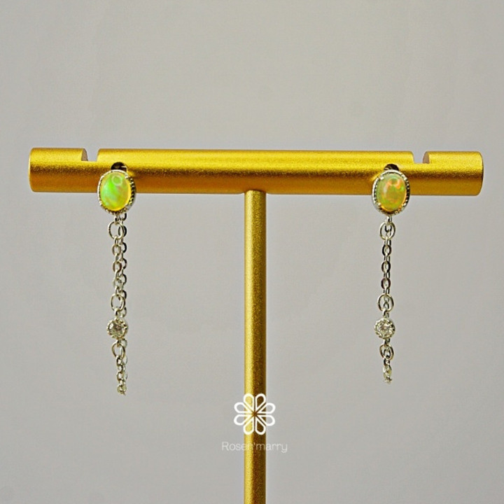 Genuine Opal Earrings in Sterling Silver | RE117 Shop