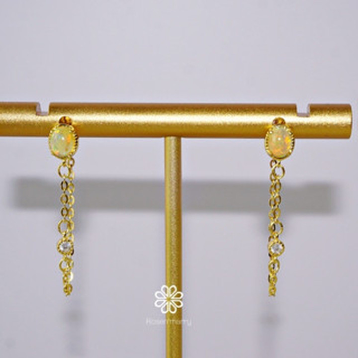 Genuine Opal Earrings in Sterling Silver | RE117 Shop