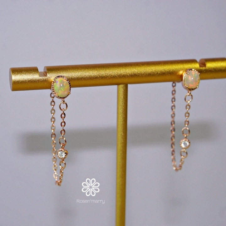 Genuine Opal Earrings in Sterling Silver | RE117 Shop