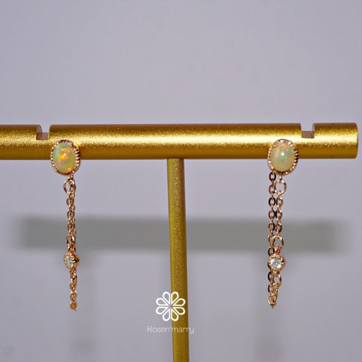 Genuine Opal Earrings in Sterling Silver | RE117 Shop