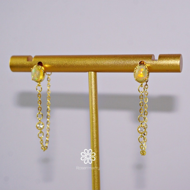 Genuine Opal Earrings in Sterling Silver | RE117 Shop