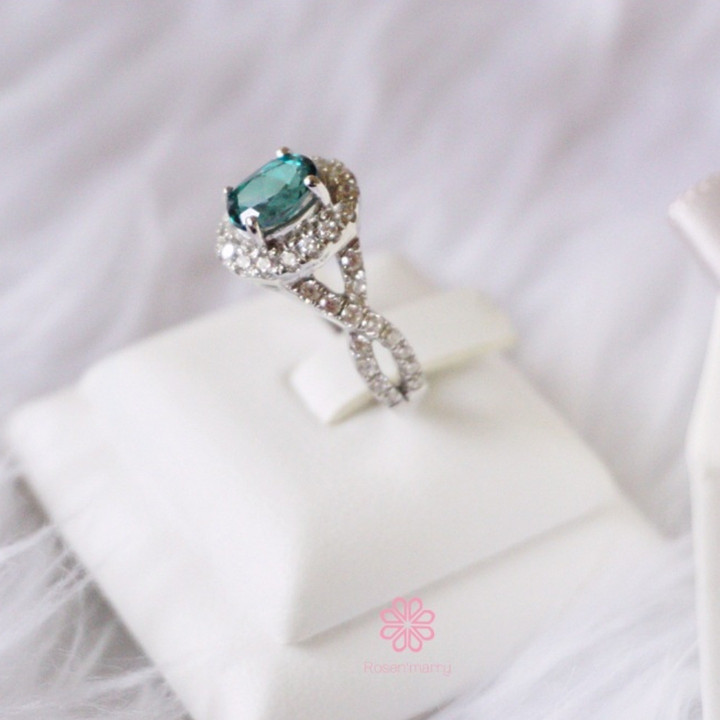 Ring mit grünem Topas | 925er Sterlingsilber | Echter Edelstein