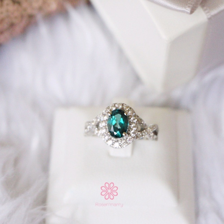 Ring mit grünem Topas | 925er Sterlingsilber | Echter Edelstein