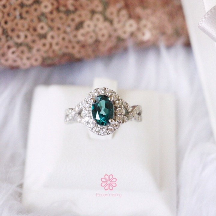 Ring mit grünem Topas | 925er Sterlingsilber | Echter Edelstein