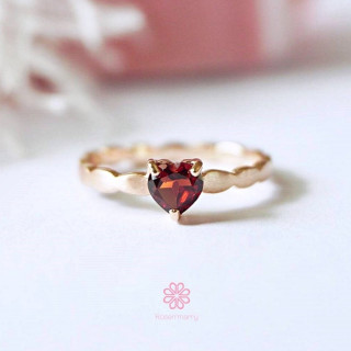 Sterling Silver Garnet Ring | Rose Gold Plating and Good Fortune