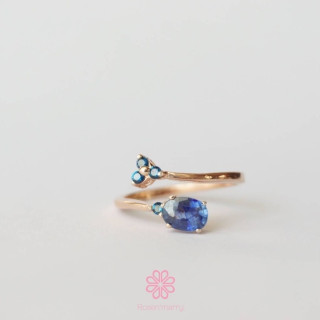 Genuine Sapphire and Topaz Ring in Sterling Silver | Good Fortune