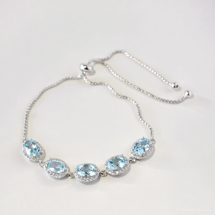 Sterling Silver Topaz Bracelet | Adjustable and Meaningful Gift