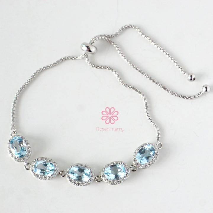 Sterling Silver Topaz Bracelet | Adjustable and Meaningful Gift