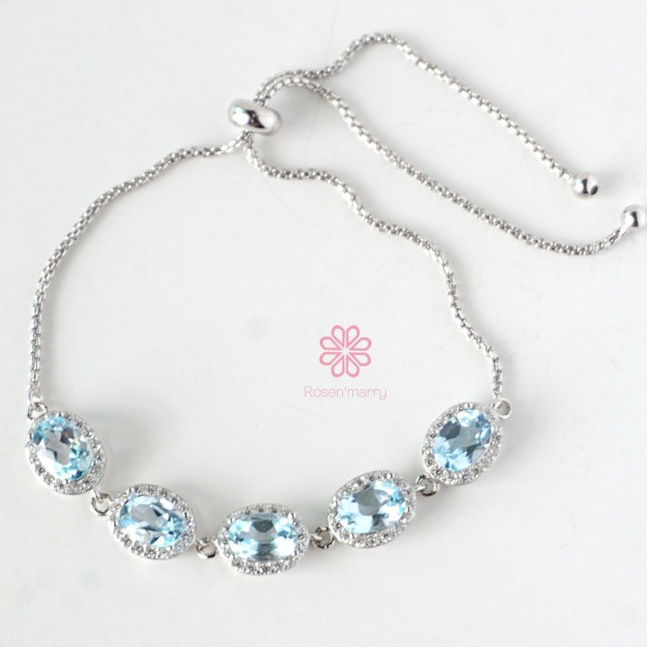 Sterling Silver Topaz Bracelet | Adjustable and Meaningful Gift