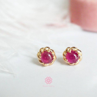 Ruby and Sterling Silver Earrings - Good Fortune, Genuine Gemstones
