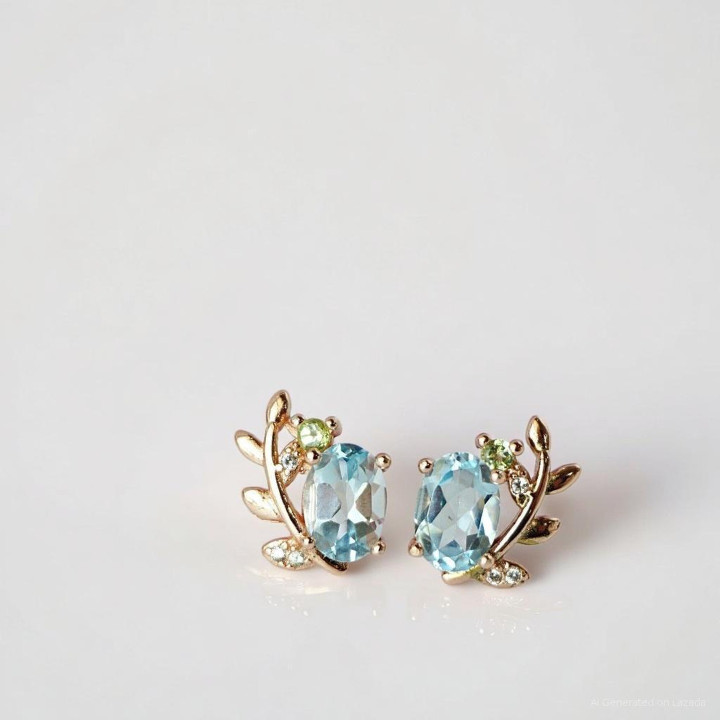 Ohrringe aus Sterlingsilber mit Peridot und Topas – Rosen'marry Glücksschmuck
