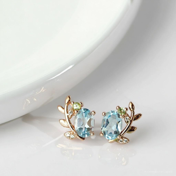 Ohrringe aus Sterlingsilber mit Peridot und Topas – Rosen'marry Glücksschmuck
