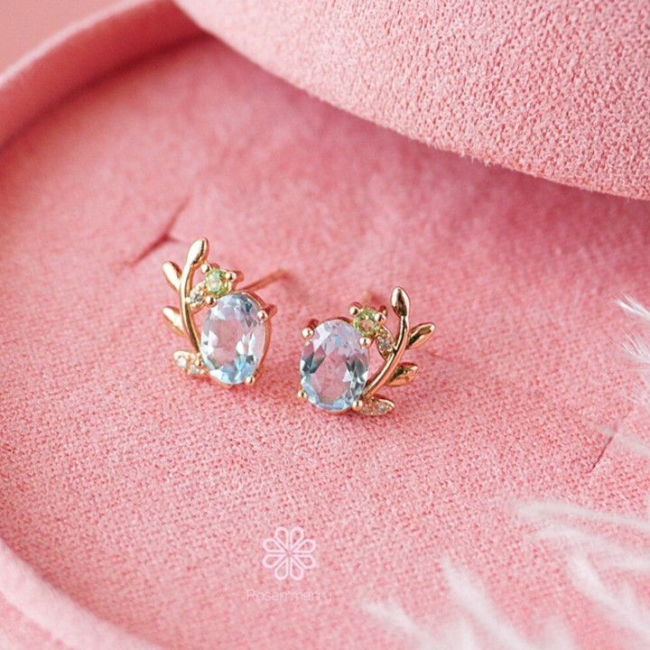 Ohrringe aus Sterlingsilber mit Peridot und Topas – Rosen'marry Glücksschmuck
