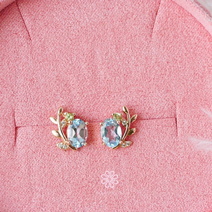 Ohrringe aus Sterlingsilber mit Peridot und Topas – Rosen'marry Glücksschmuck