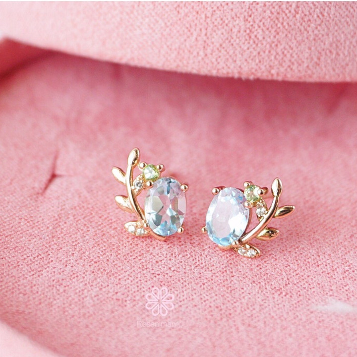 Ohrringe aus Sterlingsilber mit Peridot und Topas – Rosen'marry Glücksschmuck