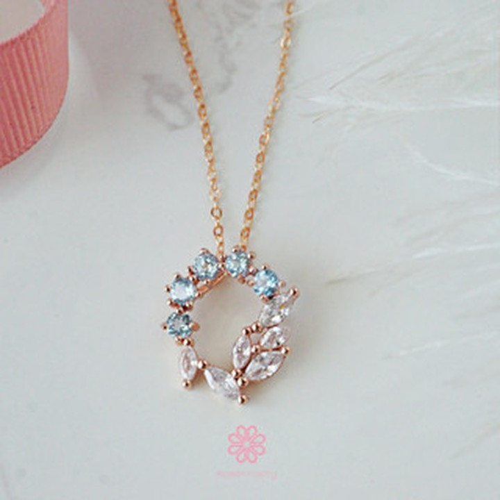 Collar de cuarzo rosa y topacio auténtico | Plata de ley 925