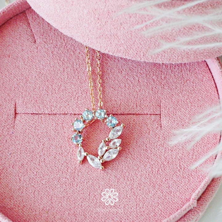 Collar de cuarzo rosa y topacio auténtico | Plata de ley 925