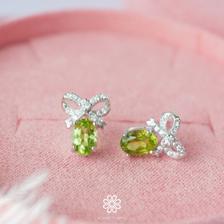 Peridot Bow Earrings | Sterling Silver, Genuine Gemstones