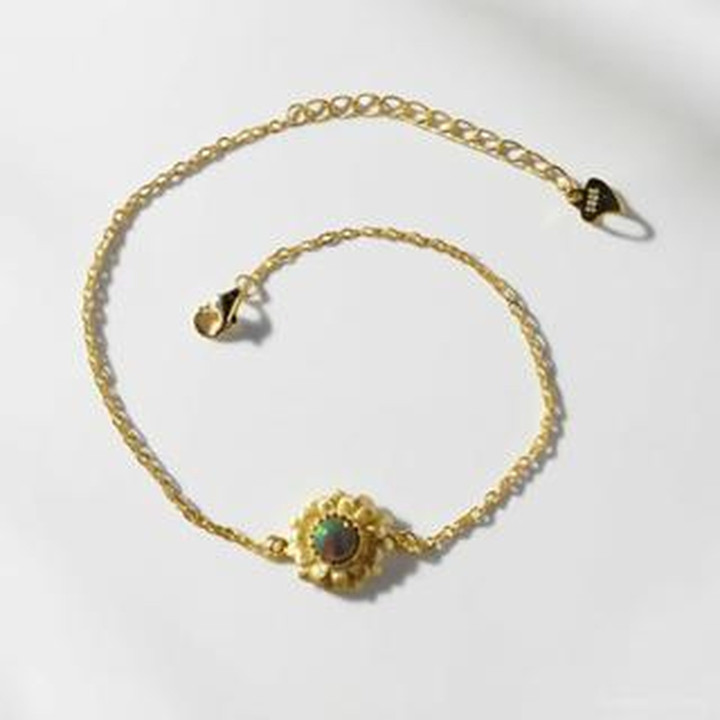 Bracelet en opale brute et argent sterling | Bijou en pierre précieuse authentique