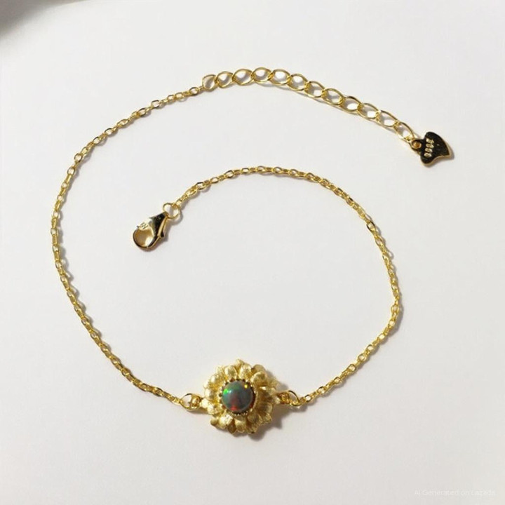 Bracelet en opale brute et argent sterling | Bijou en pierre précieuse authentique
