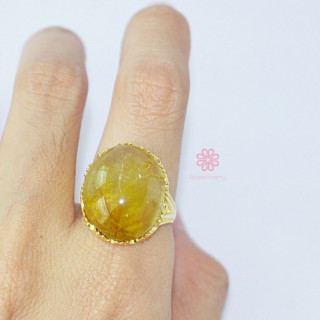 29K Gold-Plated Rose and Imperial Silk Ring (Size 60)
